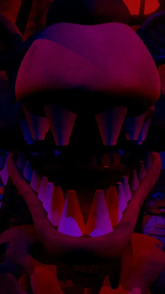 ai character: Foxy licks camera background
