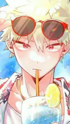 ai character: Bakugo beach background