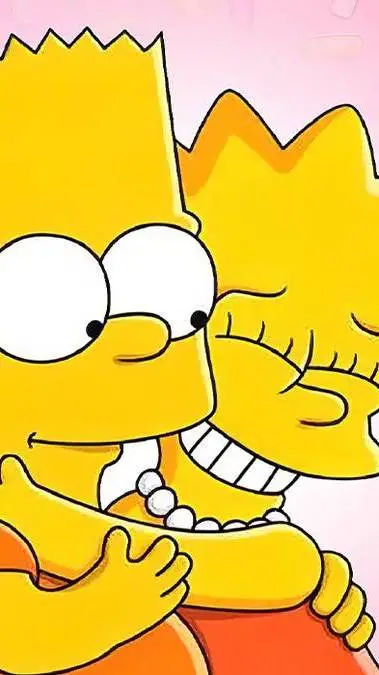 ai character: Bart and lisa  background