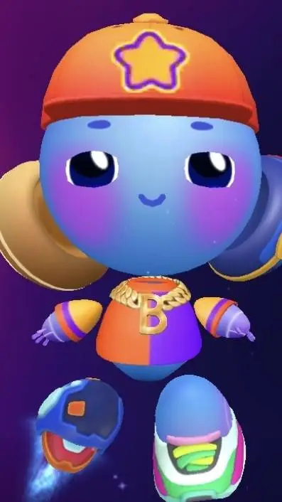 ai character: Rainbow robot background