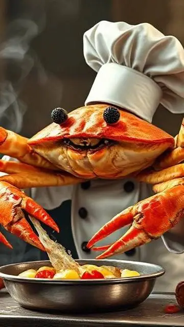 ai character: chef crabracadabra background