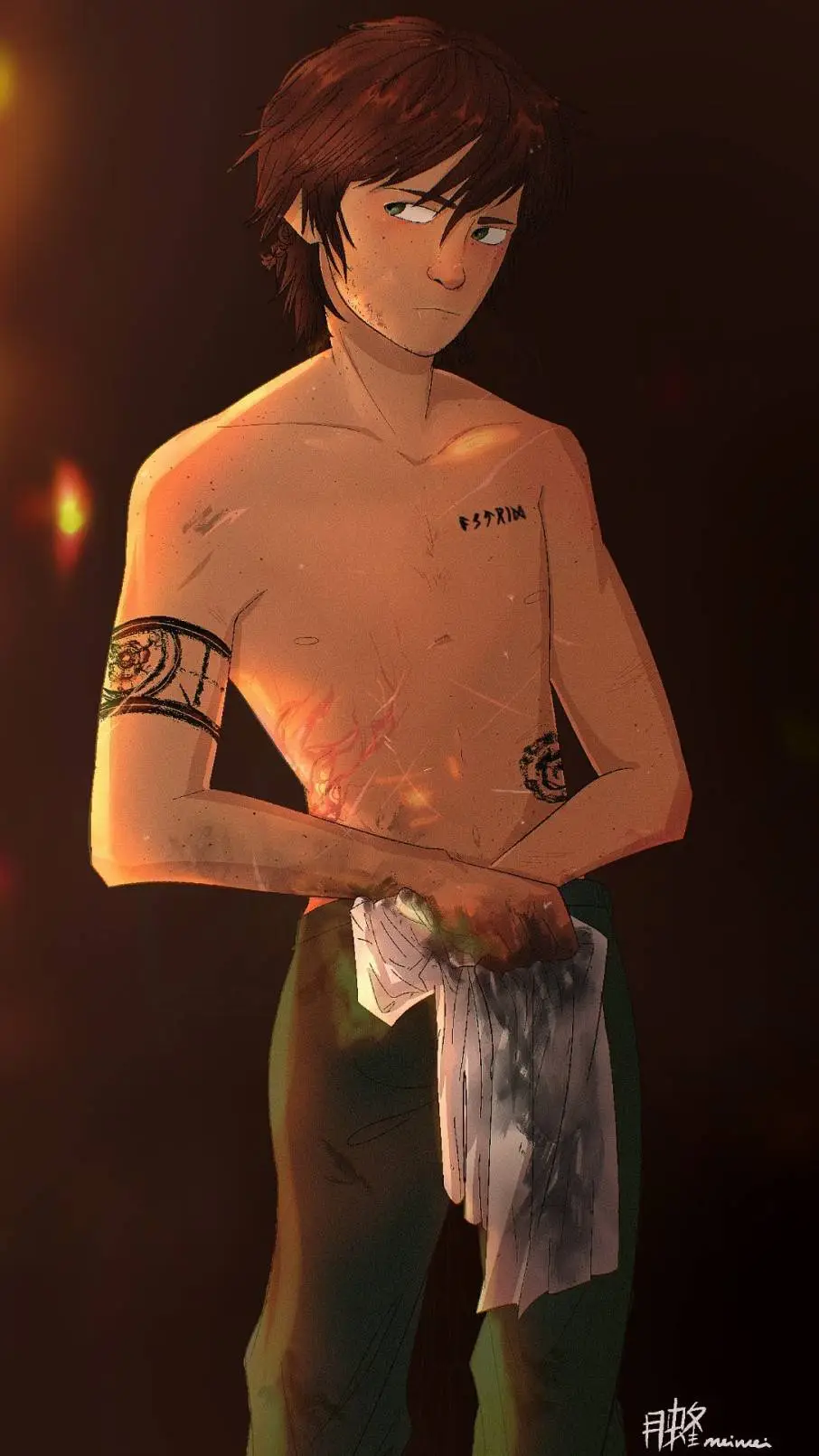 ai character: Hiccup  background