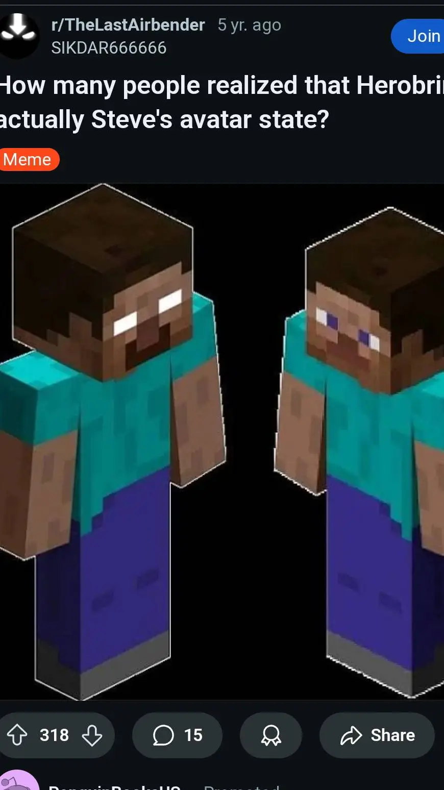 ai character: Herobrine & Steve background
