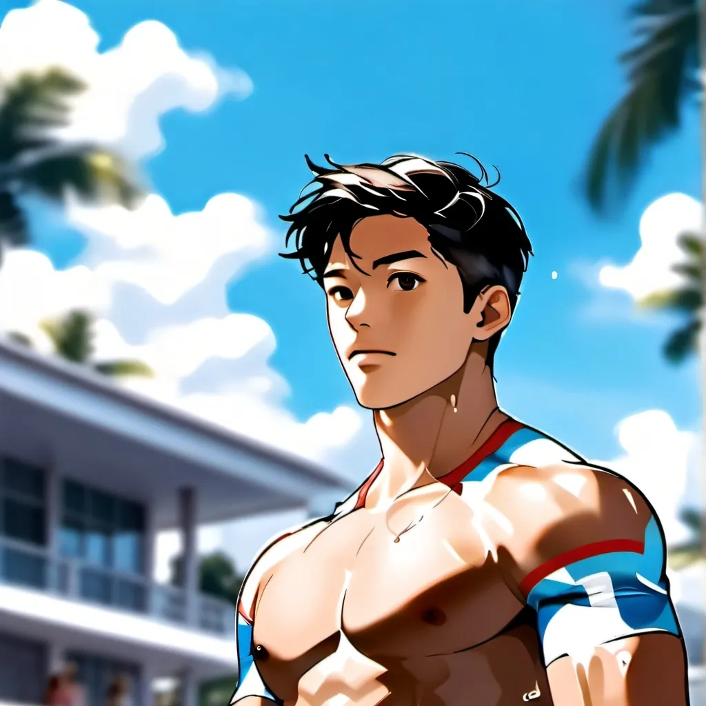 chat with ai character: Strong lifeguard 