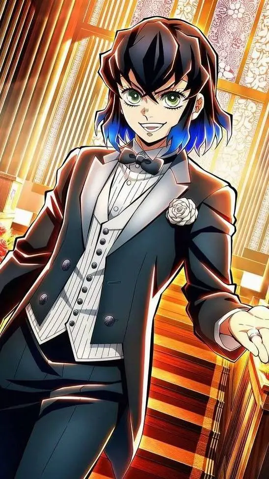 ai character: 💙Inosuke Hashibira background