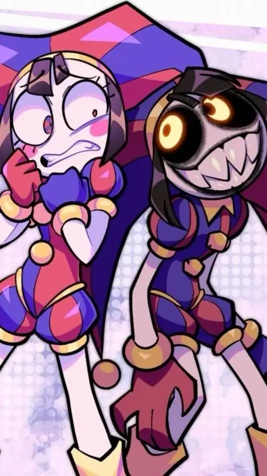 ai character: Pomni y tú llegan background