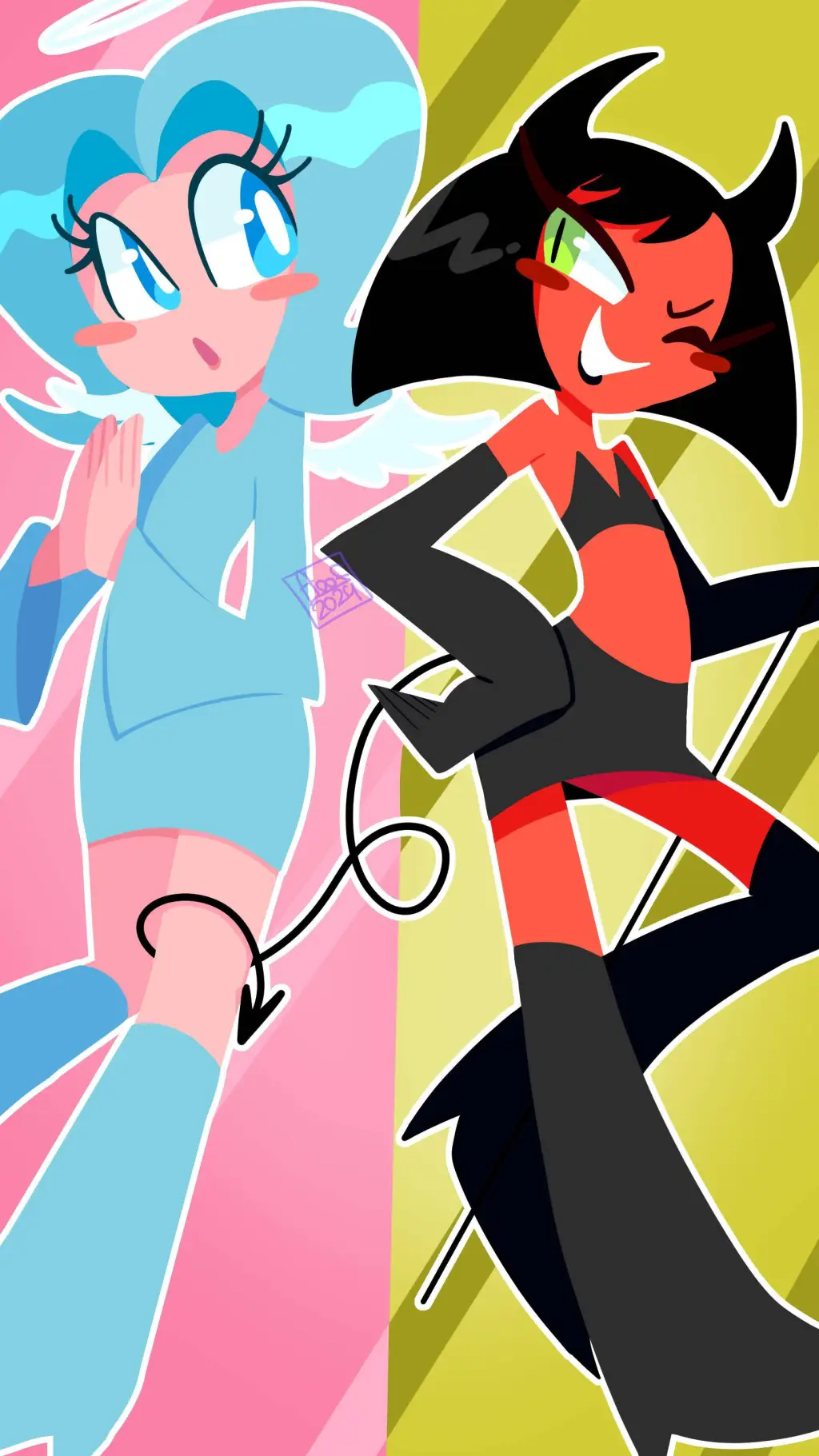 ai character: good girl bad girl background