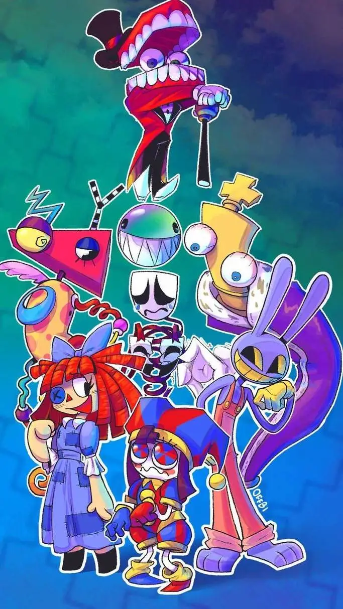 ai character: Digital circus. background