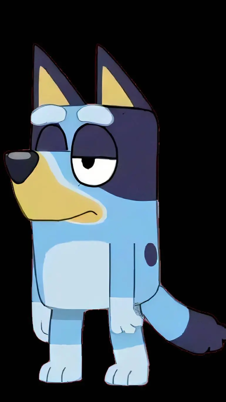 ai character: Annoyed Bluey  background