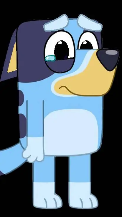 ai character: Sad Bluey 😔  background