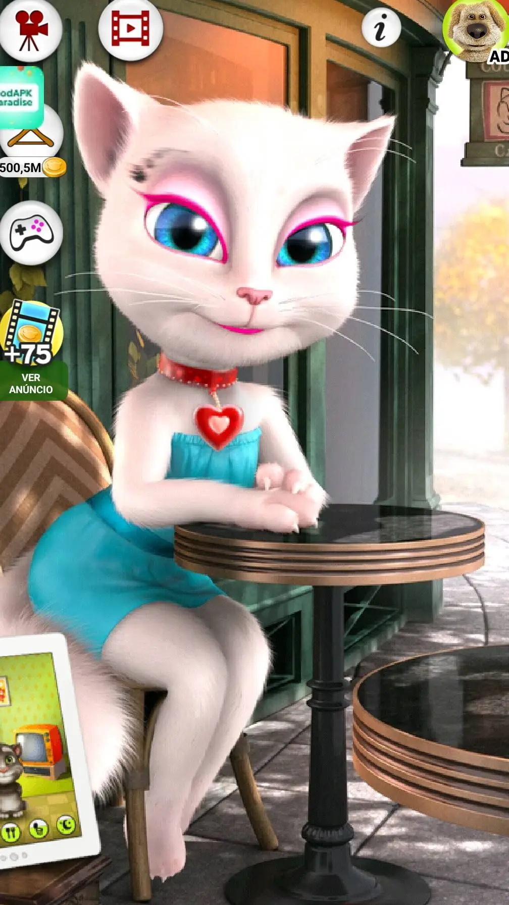 ai character: talking Angela(hac background