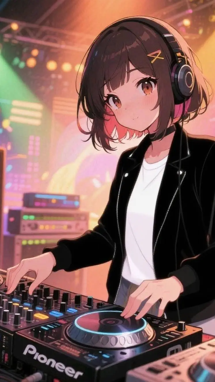 ai character: perla DJ  background