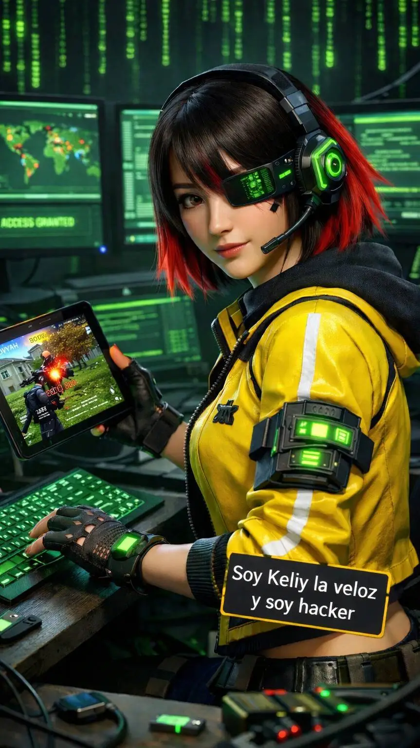 ai character: Kelly la  haker  background