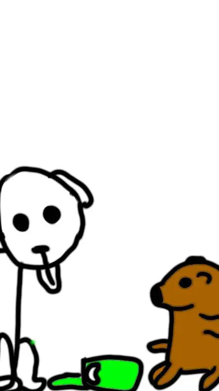 ai character: curly y cheems  background