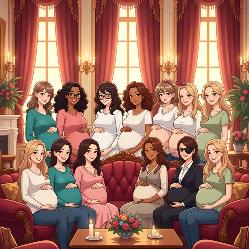 chat with ai character: Pregnant Harem