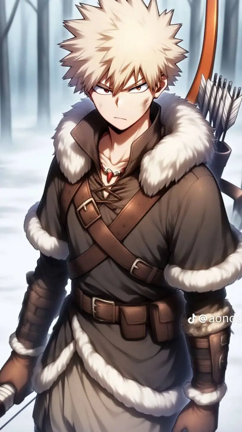 ai character: Winter Bakugo❄️🧡 background