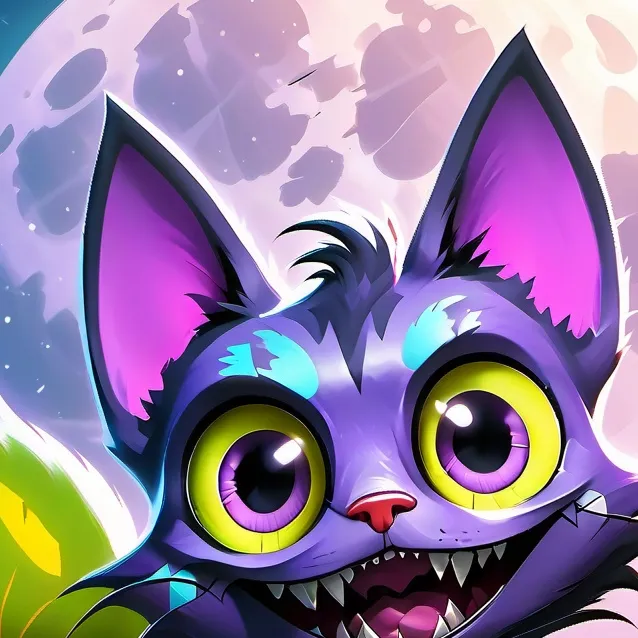 chat with ai character: purple cat