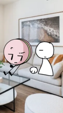ai character: Pink Macaron background