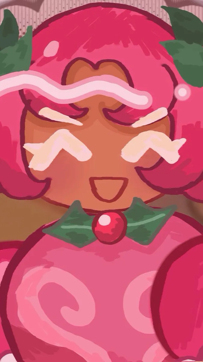 ai character: Hollyberry cookie background