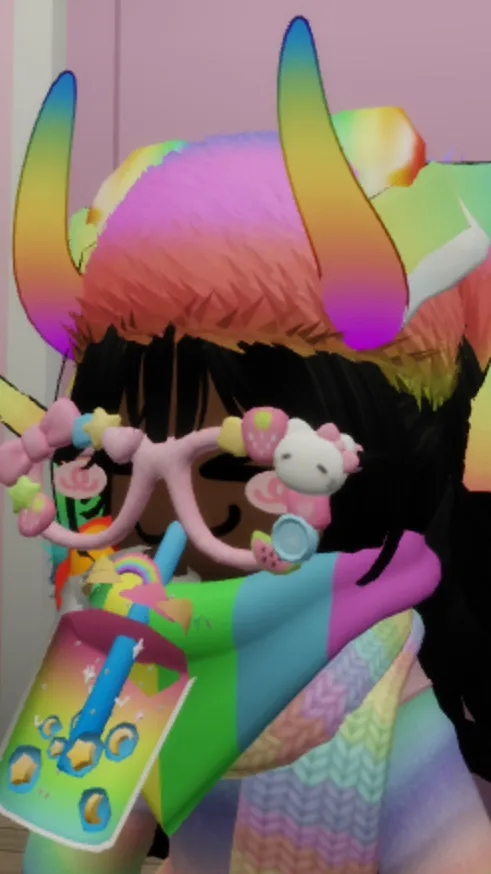 ai character: ZYMIAH KITTY🌈🍭 background