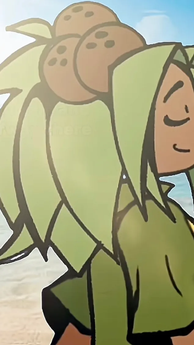 ai character: Relax with palm  background