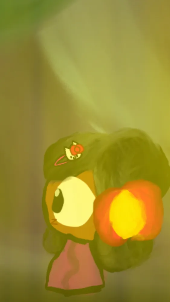 ai character: ZYMIAH IN FOREST.. background