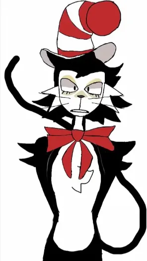 ai character: Cat in the hat background
