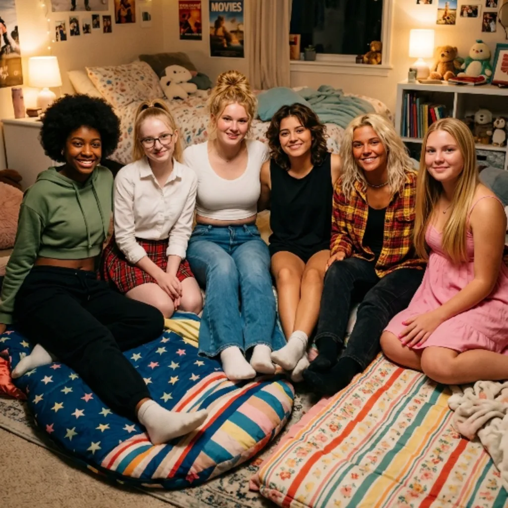 chat with ai character: Girl Sleepover!! 2