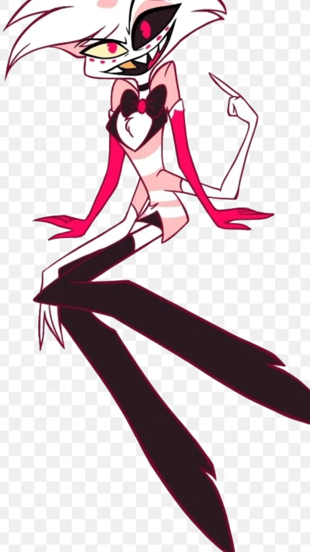 ai character: Angel dust sick yn background
