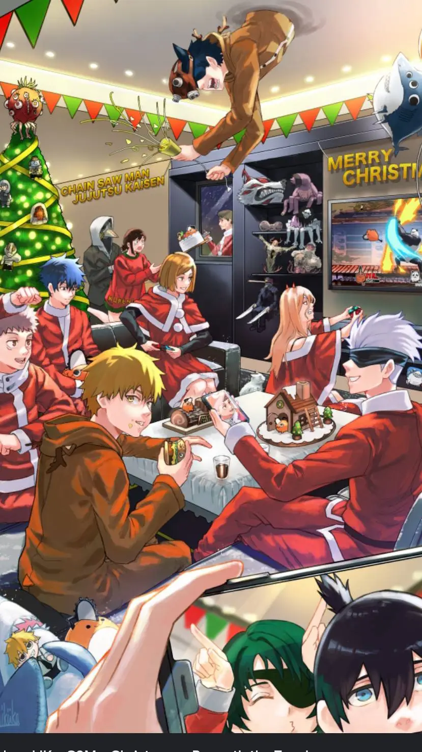 ai character: JJK X CHRISTMAS  background