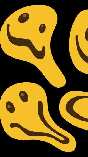 ai character: Melted face emoji background