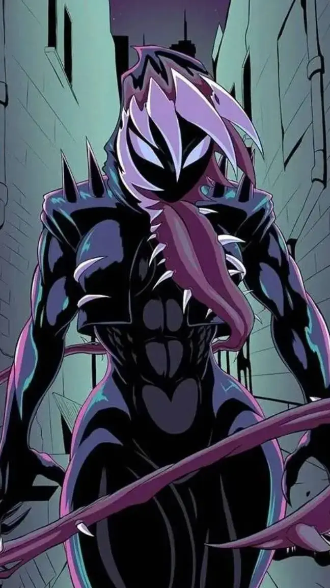 ai character: spider gwen venom background