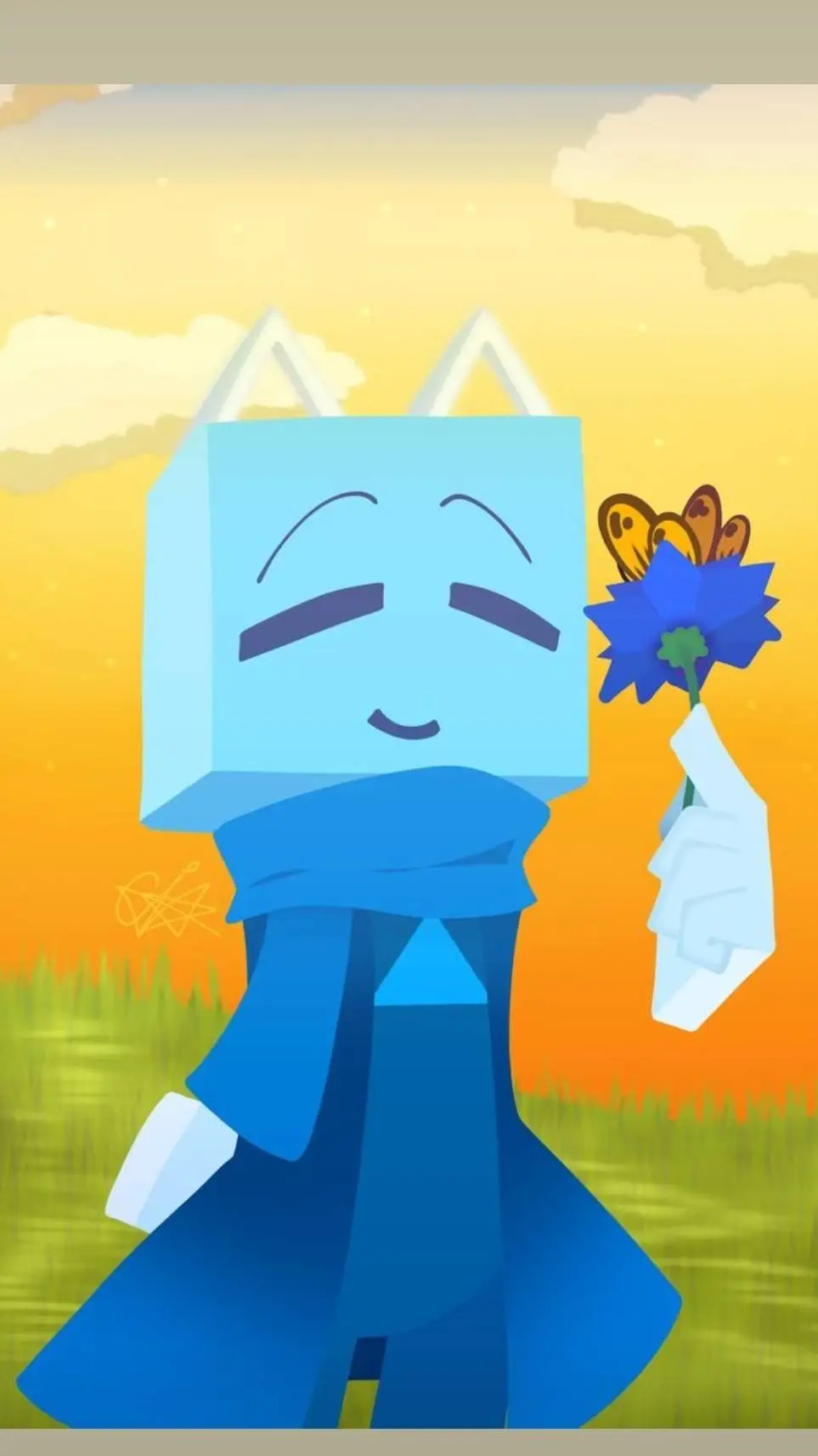 ai character: 🔼cube🔼 background