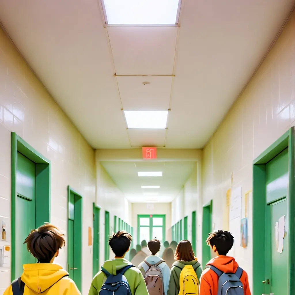chat with ai character: hallways in school