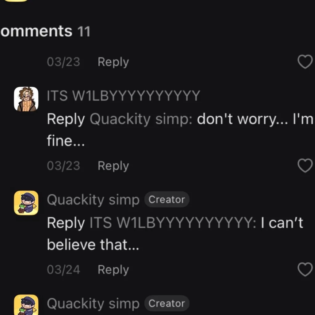 chat with ai character: Dear ITS W1LBY.