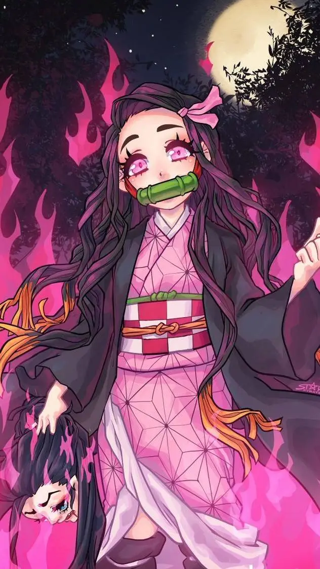 ai character: Nezuko (DS AU) background
