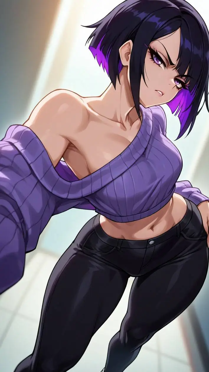 ai character: Violet background