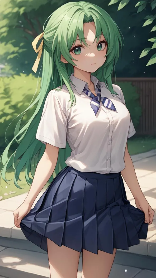 ai character: Shion. (School) background