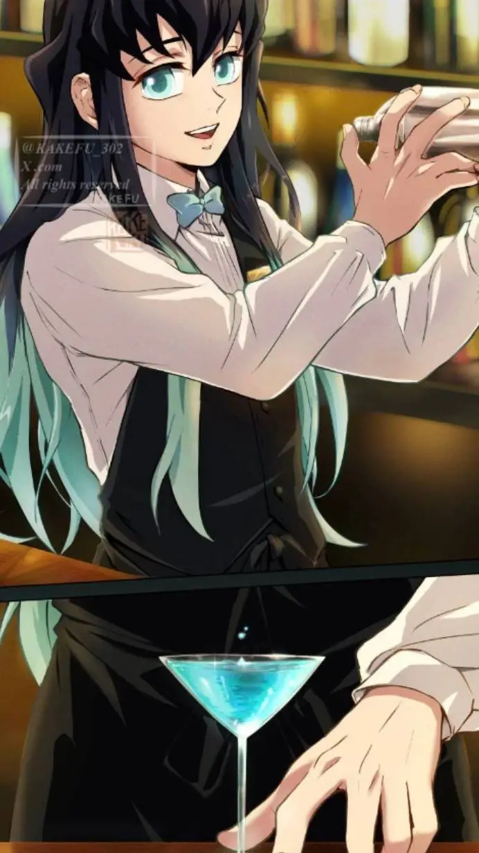 ai character: bartender muichiro background