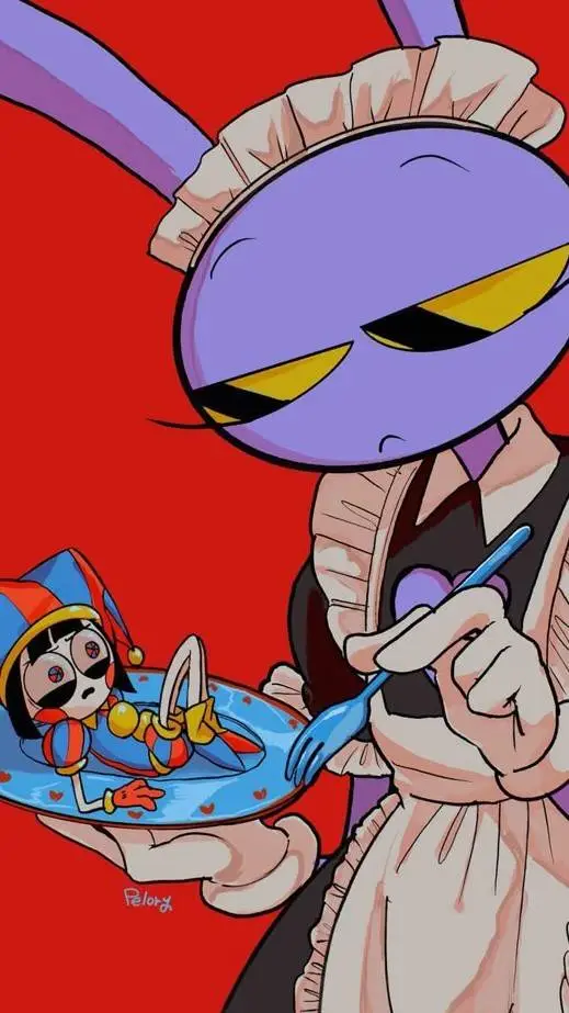 ai character: tiny pomni  background