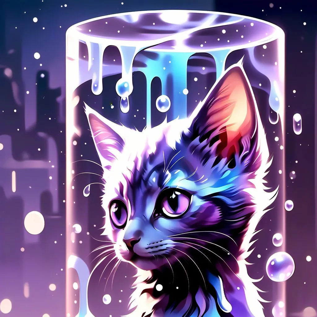 chat with ai character: purple kitty