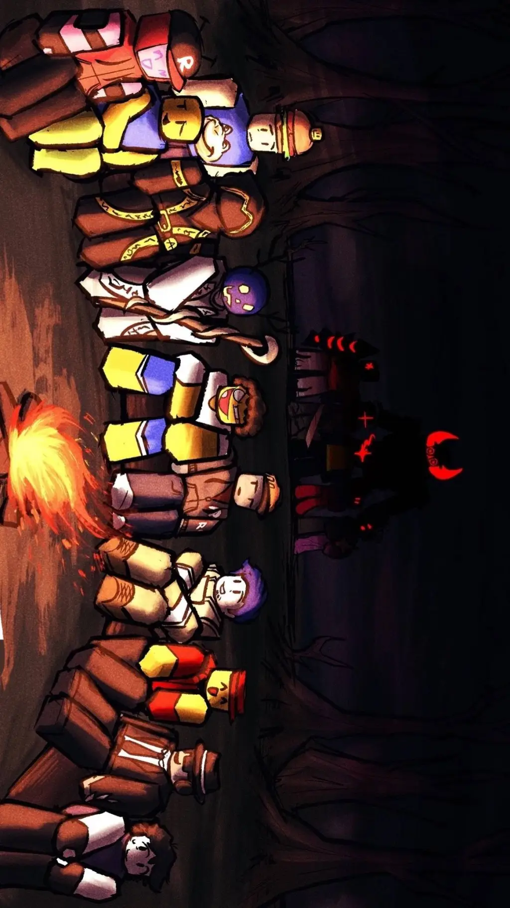 ai character: forsaken camping background