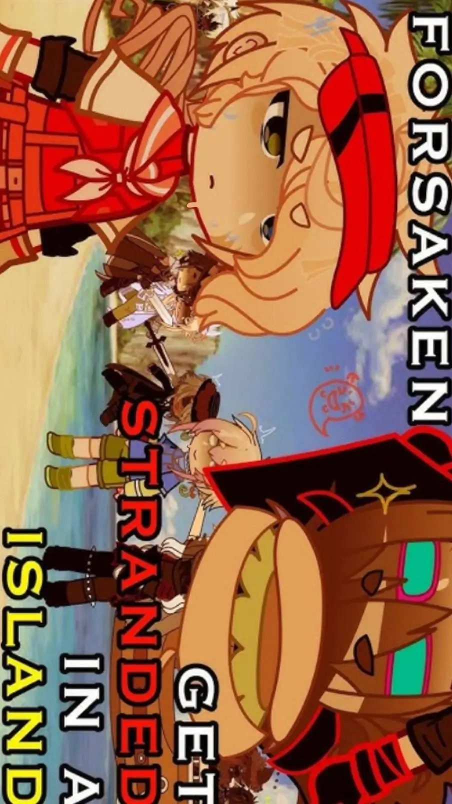 ai character: Fs trapped in 🏝  background