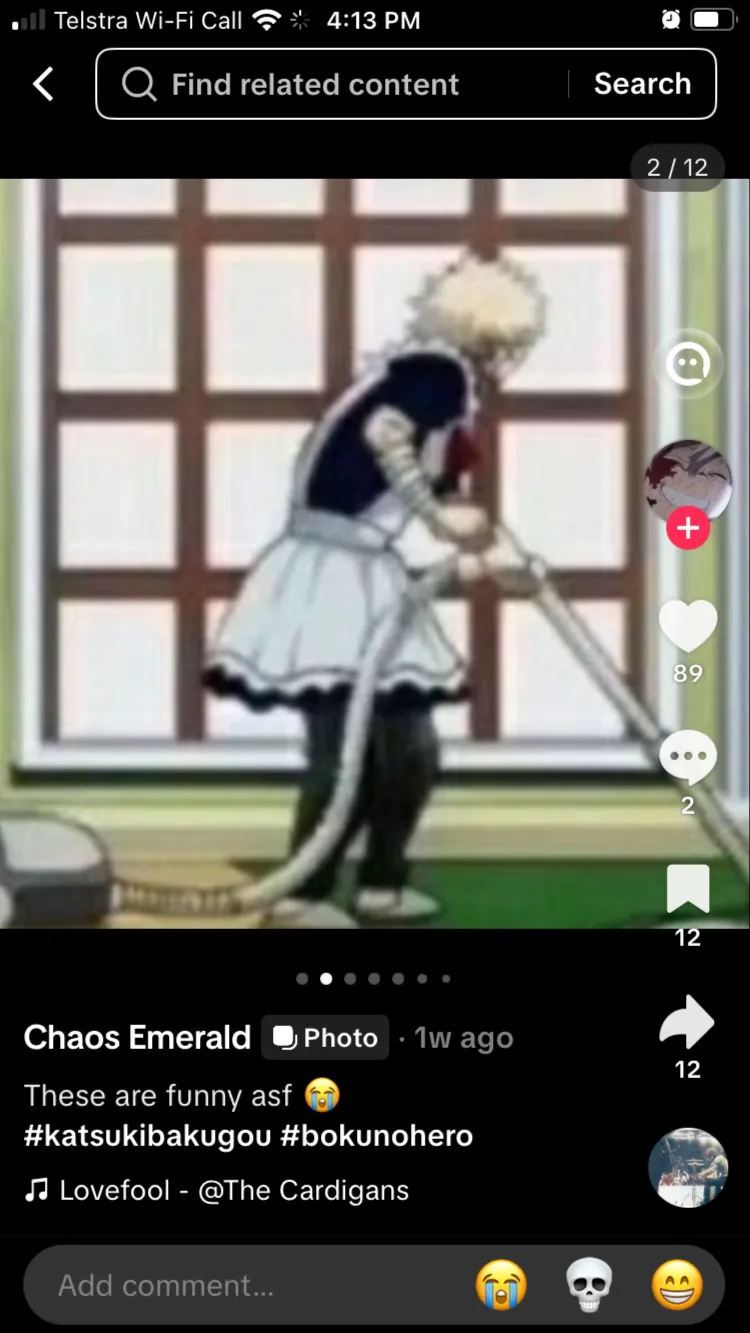 ai character: Bakugo maid dress background