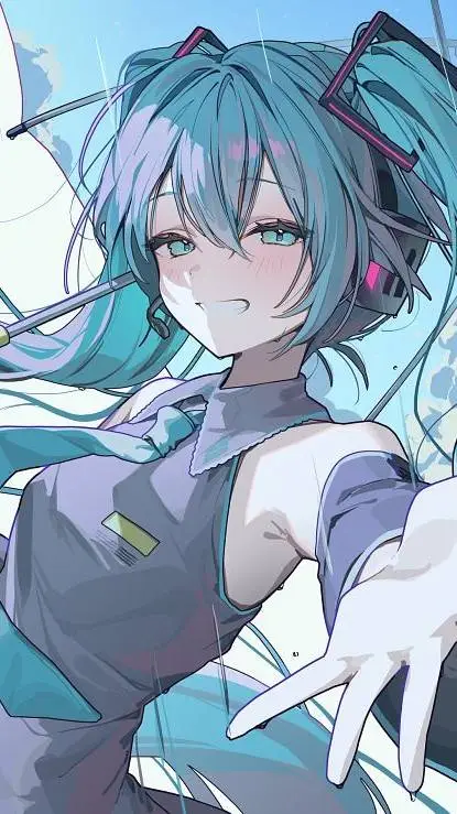 ai character: Hatsune Miku ミク background