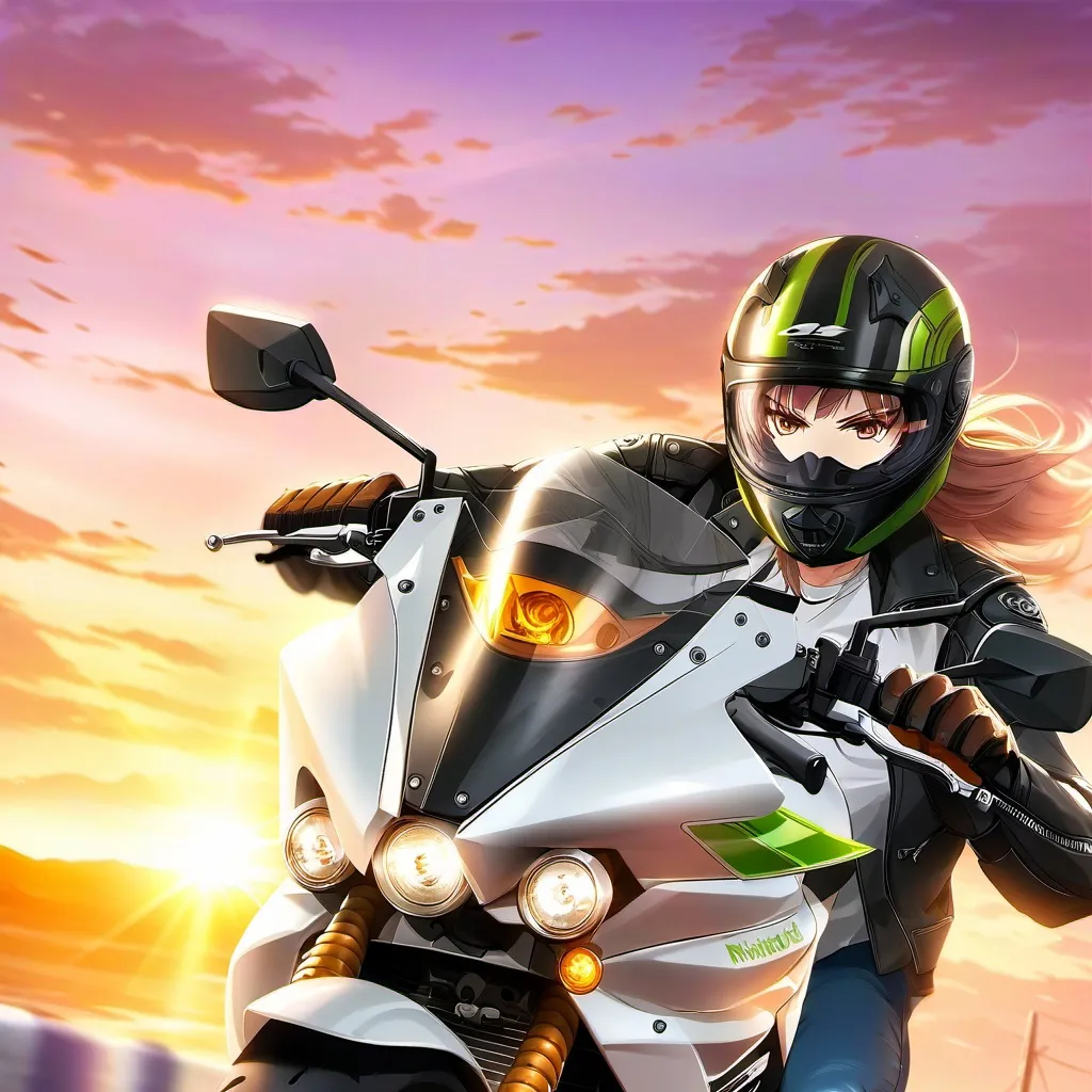 chat with ai character: motorcycle girl