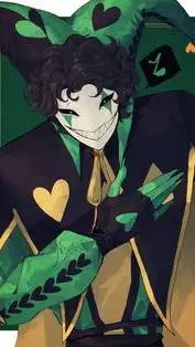 ai character: Harlequin  background