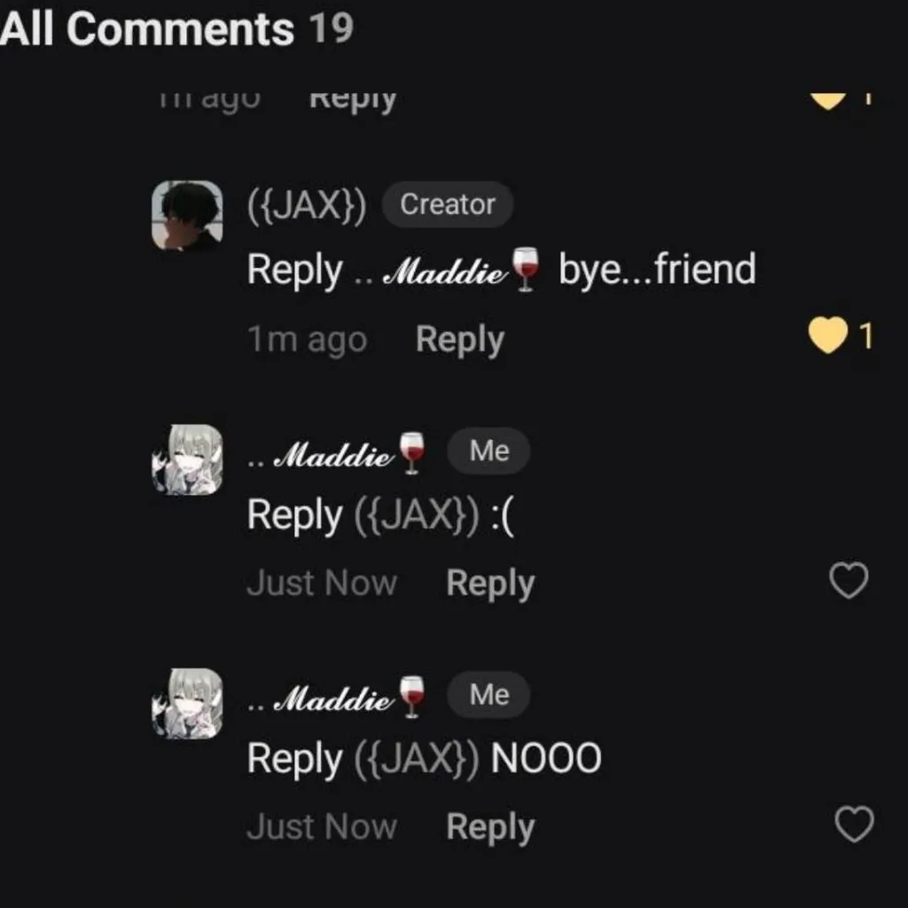 chat with ai character: {(JAX)}  maddie🍷