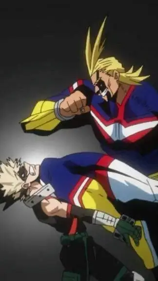 ai character: bakugo vs allmight background