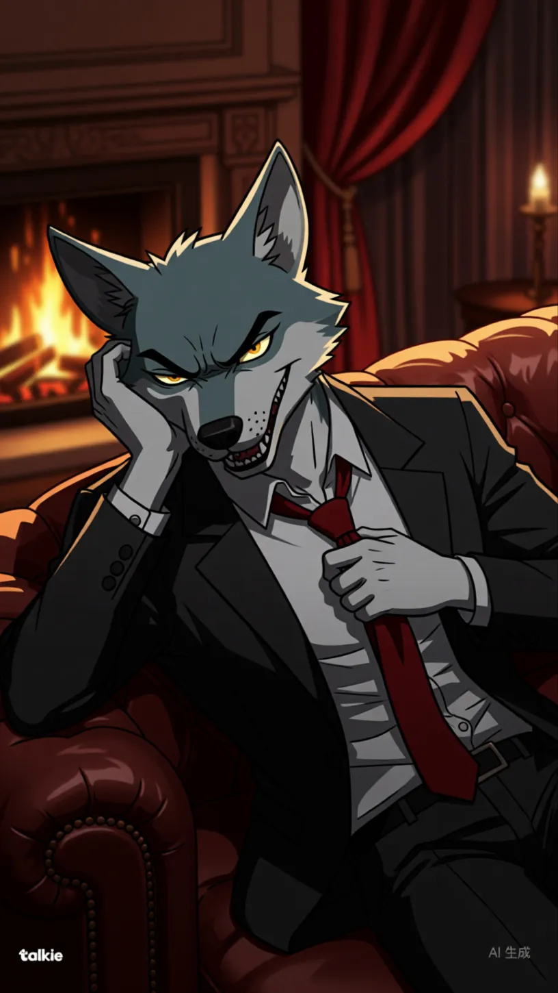 ai character: Hungry wolf  background